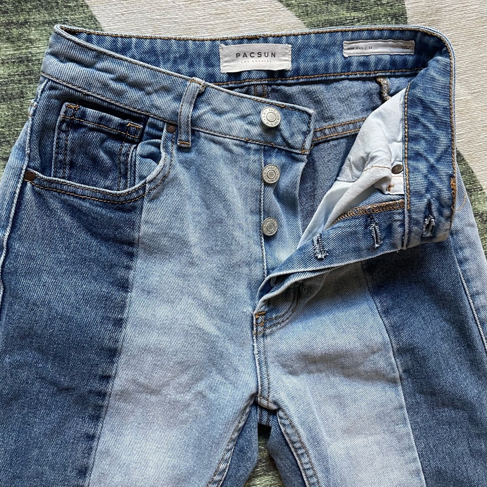 PacSun Two-Tone Straight Leg Mom Jeans